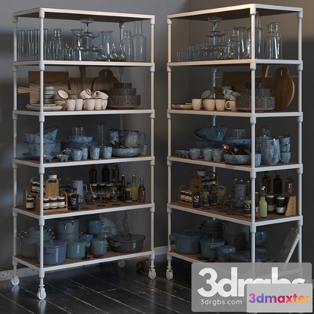 981352 - Rh dutch industrial single shelving and kitchen set