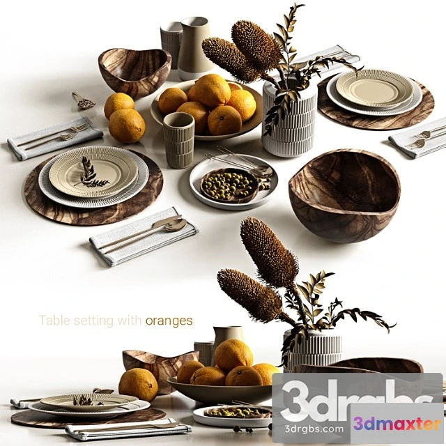 981670 - Table setting with oranges