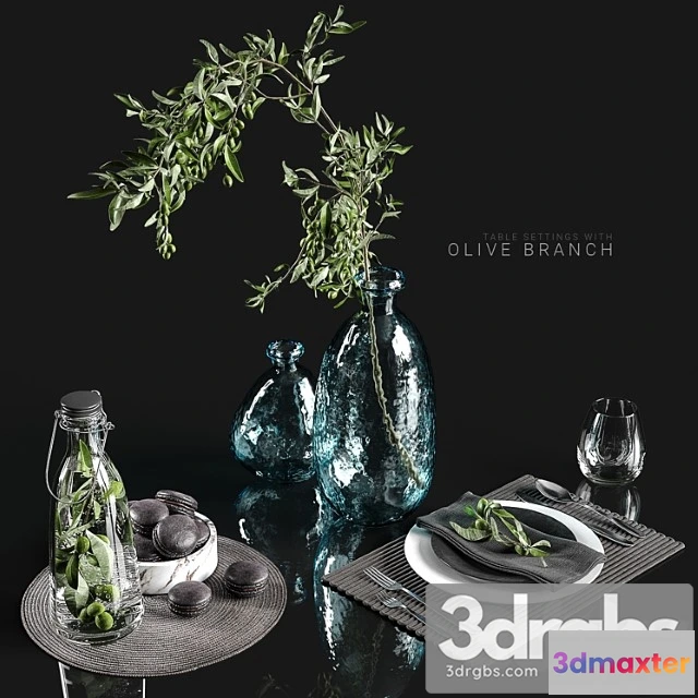 981682 - Table Settings With Olive Branch