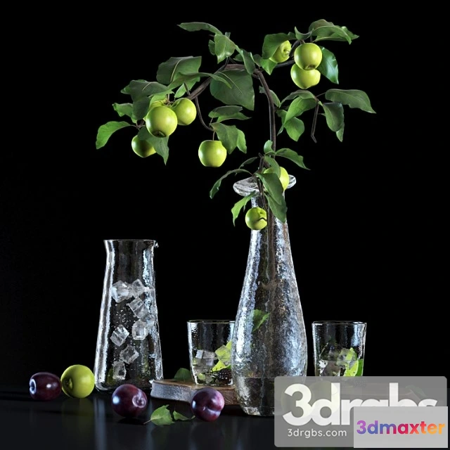 981856 - Water with lime and apple tree branch