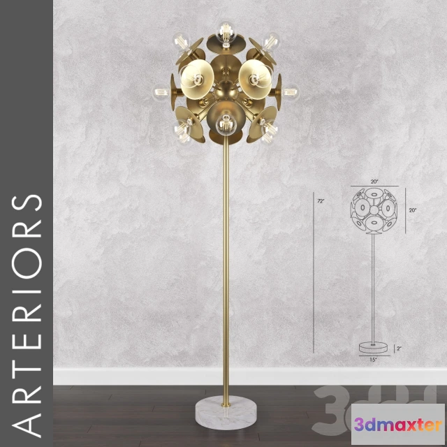 1072906 - Arteriors keegan floor lamp - 206463