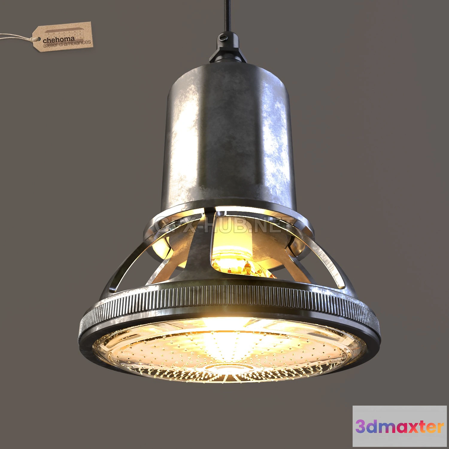 1076698 - Chehoma Hanging Lamp In Nickel Eiffel - 210255