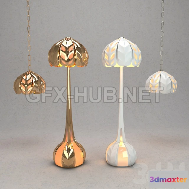 1081062 - Floor lamp and Ceiling light 3D model - 214619