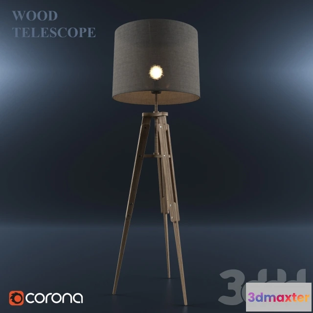 1081074 - Floor lamp_WOOD TELESCOPE - 214631
