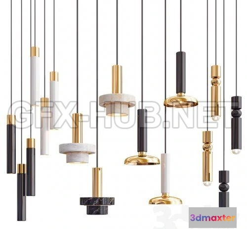1081334 - Four Hanging Lights_34 Exclusive 3D model - 214891