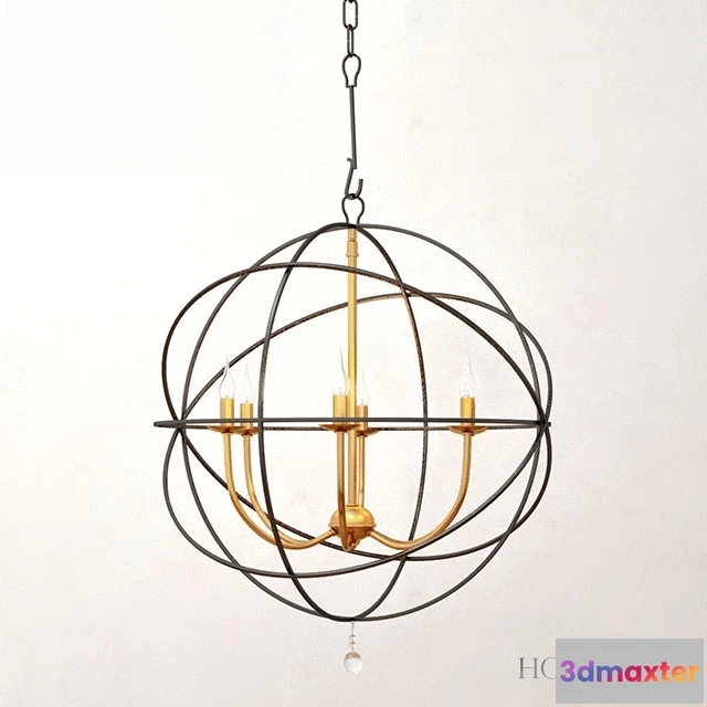 1081996 - Gold Orbit 6-Light Chandelier - 215553