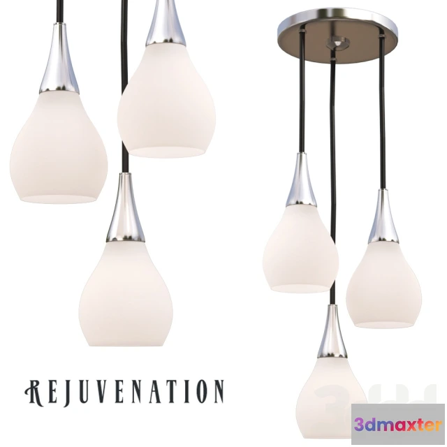 1086526 - Mid-Century Modern Three-Light Shower - 220083