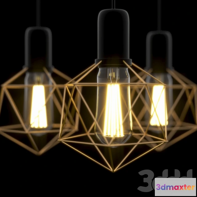 1086980 - Modern ceiling lamp with classic led light bulb and copper frame - 220537