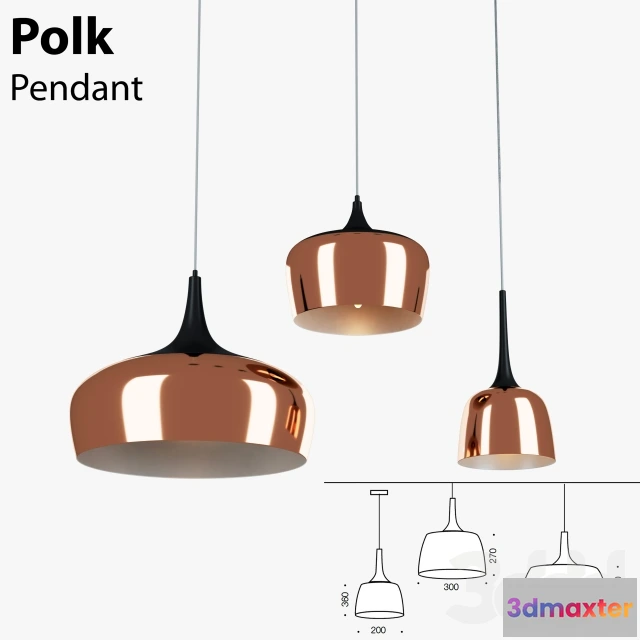 1089322 - Polk Pendant Light Copper - 222879