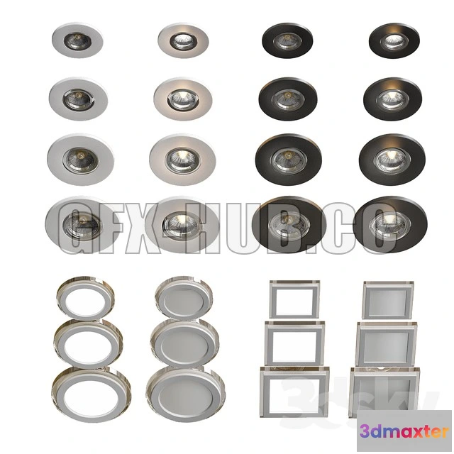 1089986 - Recessed luminaires delta light 4 kinds - 223543