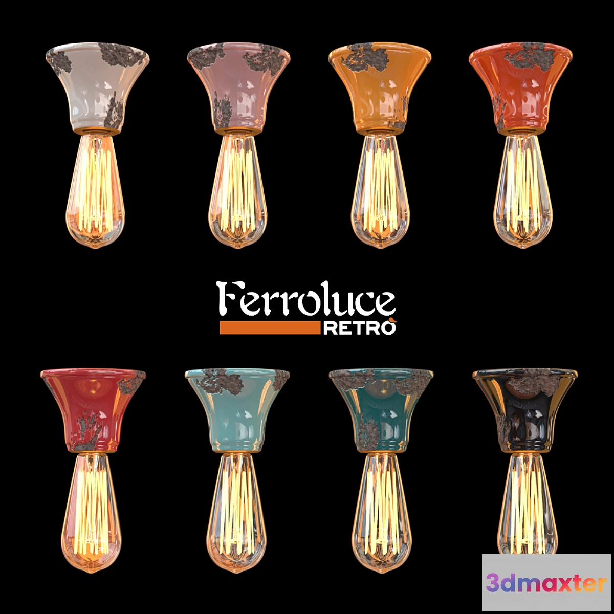 1410462 - Ceiling lamp D 100 Ferroluce RETRO collection VINTAGE 3D Max