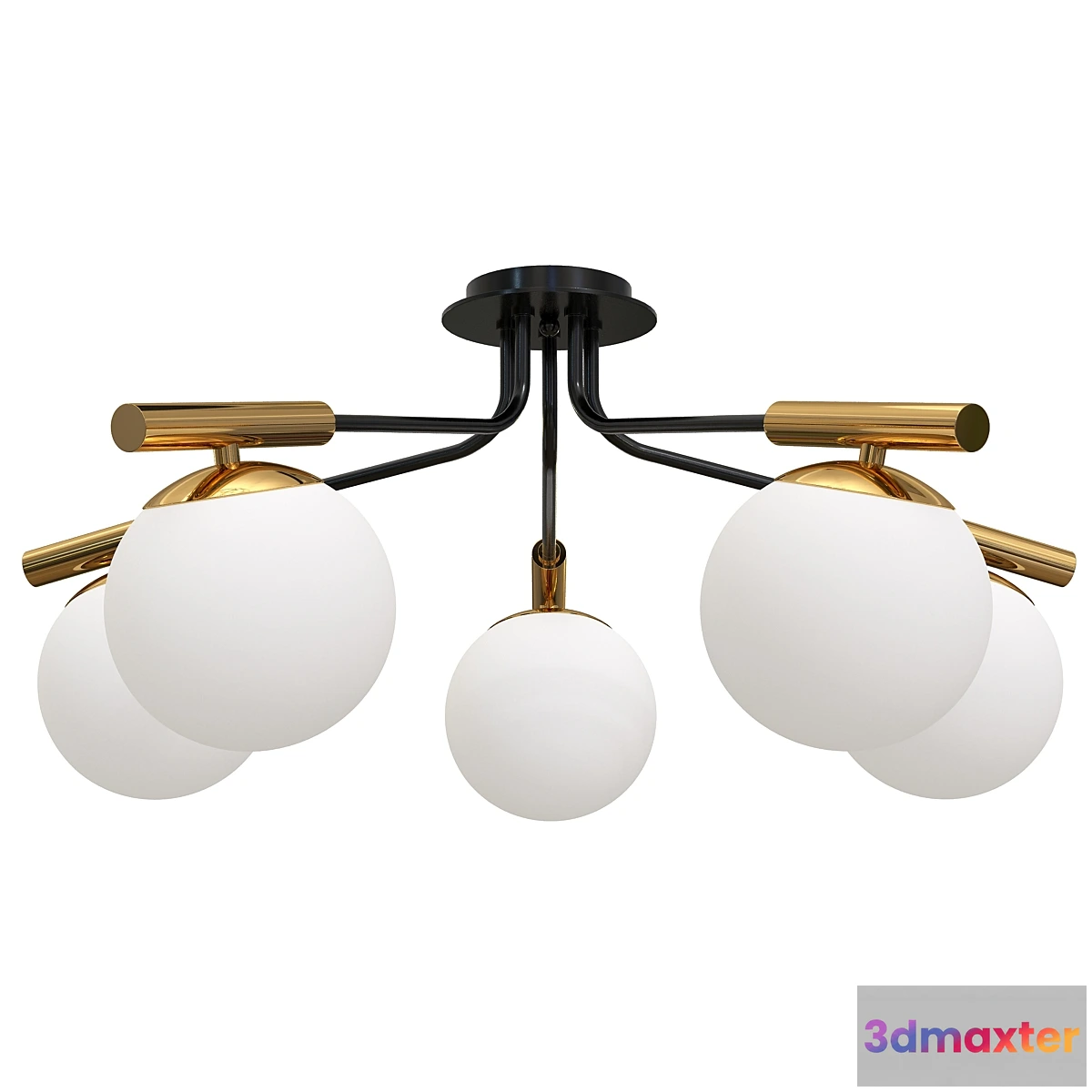 1446746 - Ceiling chandelier Paolina with glass shades 3D Max