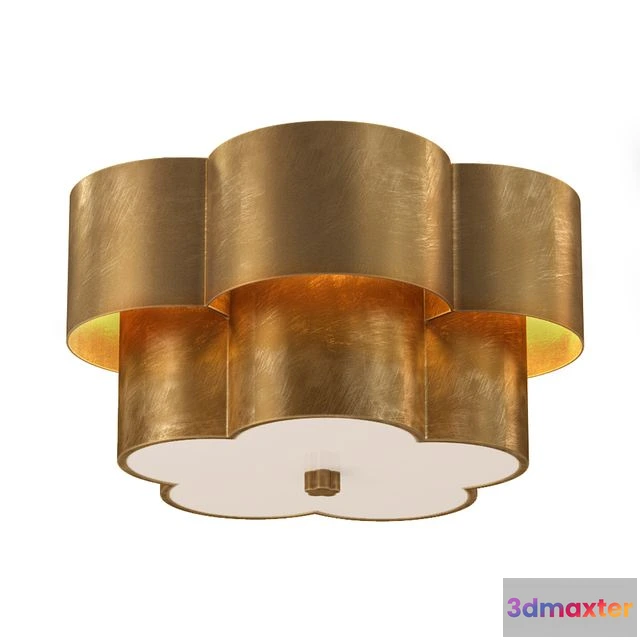 1549381 - AERIN Modern Arabelle Flush Mount In Gild With Frosted Glass 3D Max