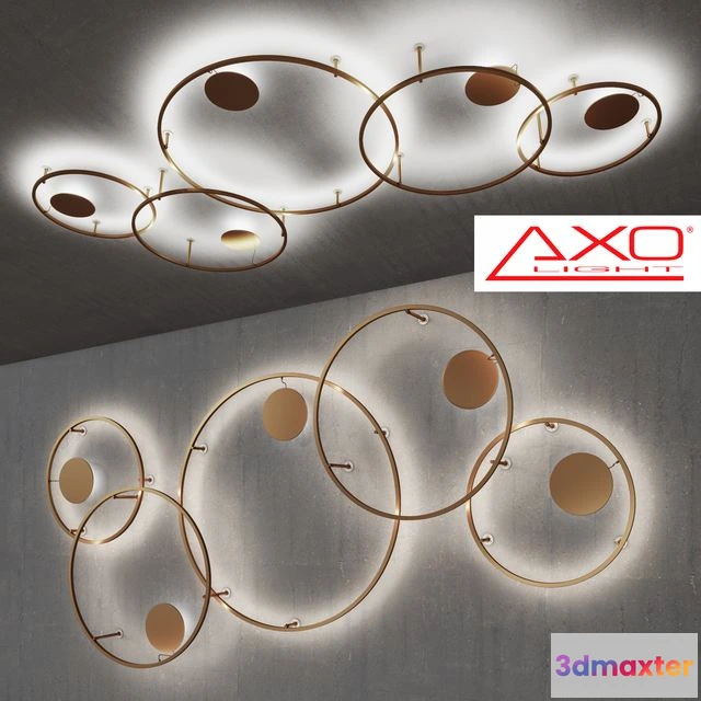 1562875 - Chandelier AXO light a series of U-LIGHT model PLULX090 PLULX120 PLULX160 3D Max