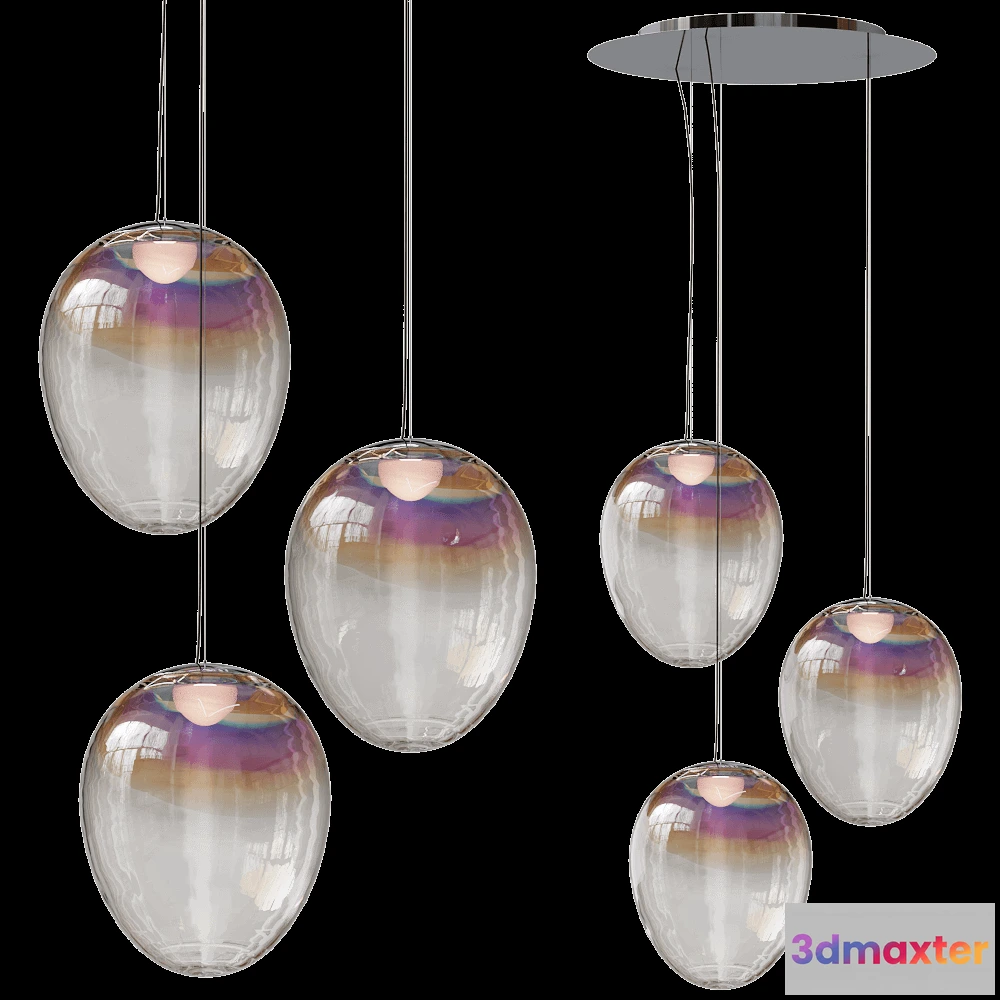 1647084 - Artemide - Ceiling lamp Stellar Nebula cluster circular 3D Max