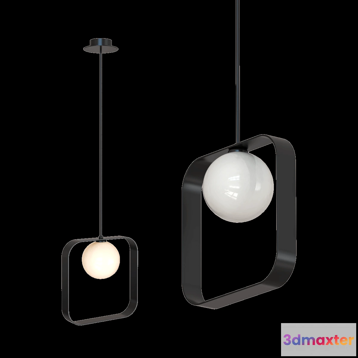 1647364 - Candellux Lighting - Hanging lamp black square Tula Ledea 50101074 3D Max