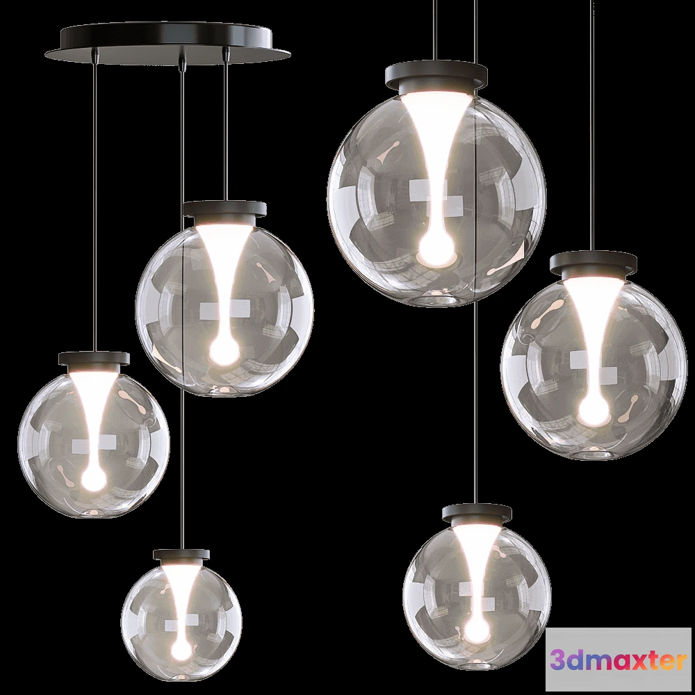 1647376 - Cangini & Tucci - Ceiling lamp La Stilla 4 3D Max