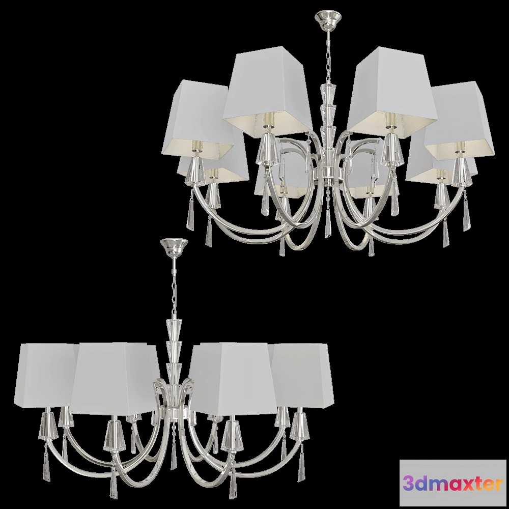 1647670 - CRYSTAL LUX - Chandelier Marsela SP-PL8 Nickel 3D Max