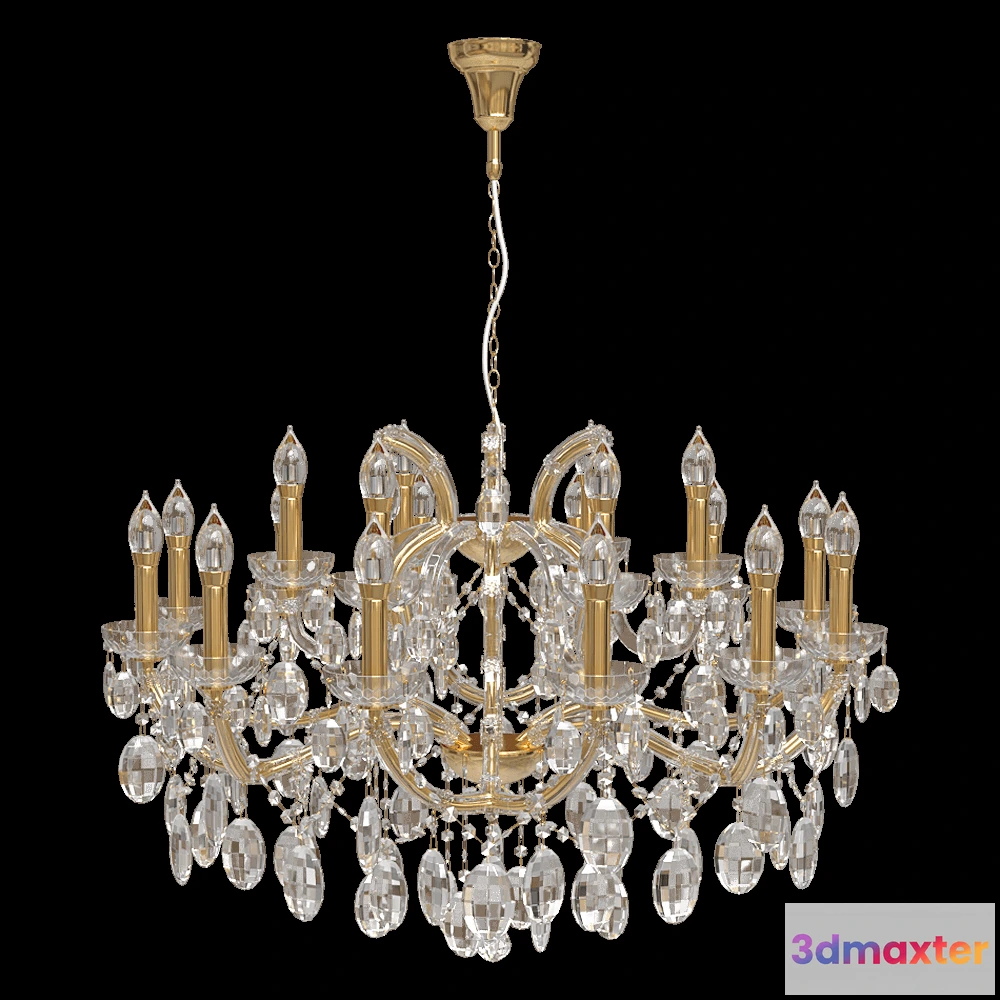 1647672 - CRYSTAL LUX - Chandelier Hollywood SP12+6 Gold 3D Max