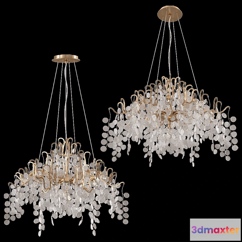 1647676 - CRYSTAL LUX - Chandelier Tenerife SP9 Gold 3D Max
