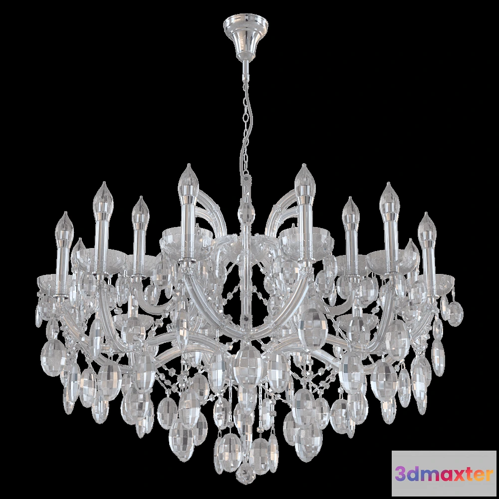 1647680 - CRYSTAL LUX - Chandelier Hollywood SP12+6 Chrome 3D Max