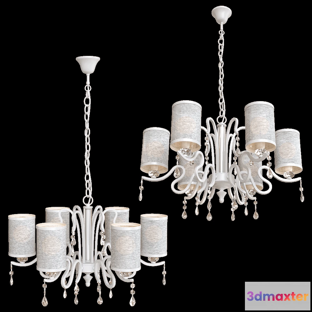 1647684 - CRYSTAL LUX - Chandelier Elisa SP6 White 3D Max