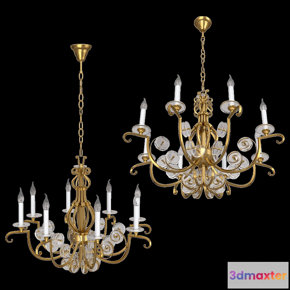 1647686 - CRYSTAL LUX - Chandelier Maribel SP8 Gold 3D Max