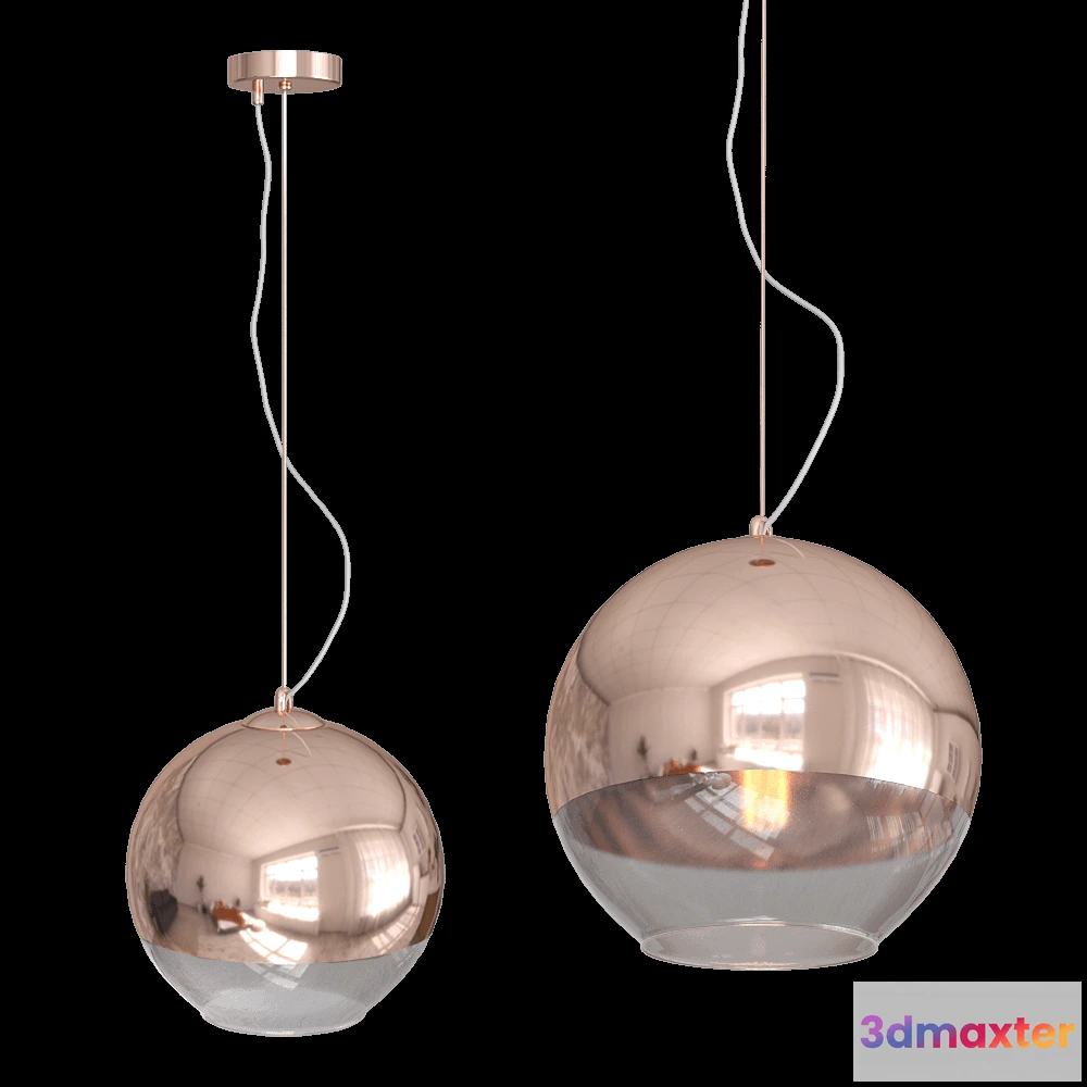 1647692 - CRYSTAL LUX - Pendant lamp Woody SP1 D300 Copper 3D Max