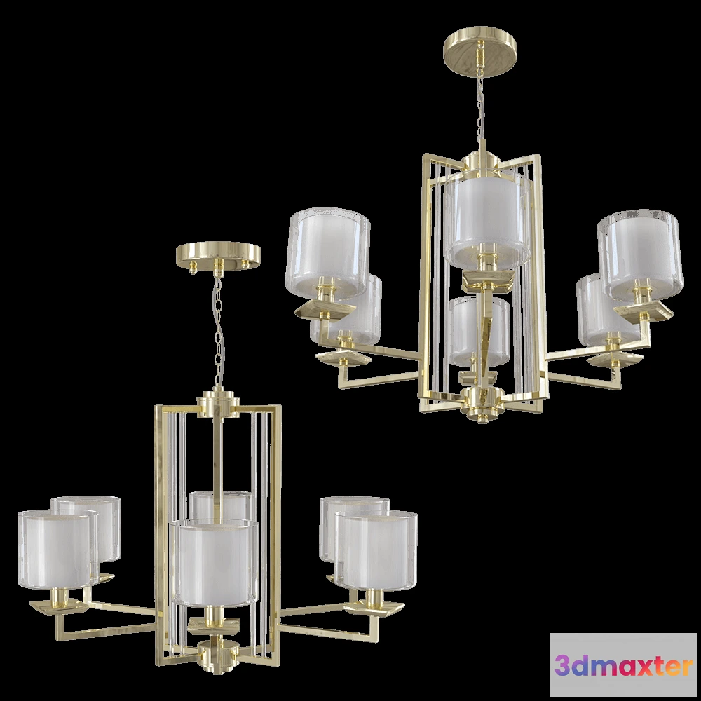 1647694 - CRYSTAL LUX - Chandelier Nicolas SP-PL6 GoldWhite 3D Max