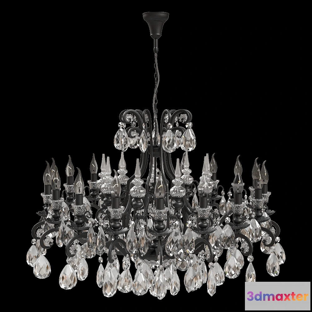 1647696 - CRYSTAL LUX - Chandelier Magnifico SP19 BlackTransparent 3D Max