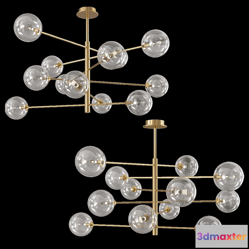 1647698 - CRYSTAL LUX - Chandelier Marzo Sp12 BronzeTransparente 3D Max