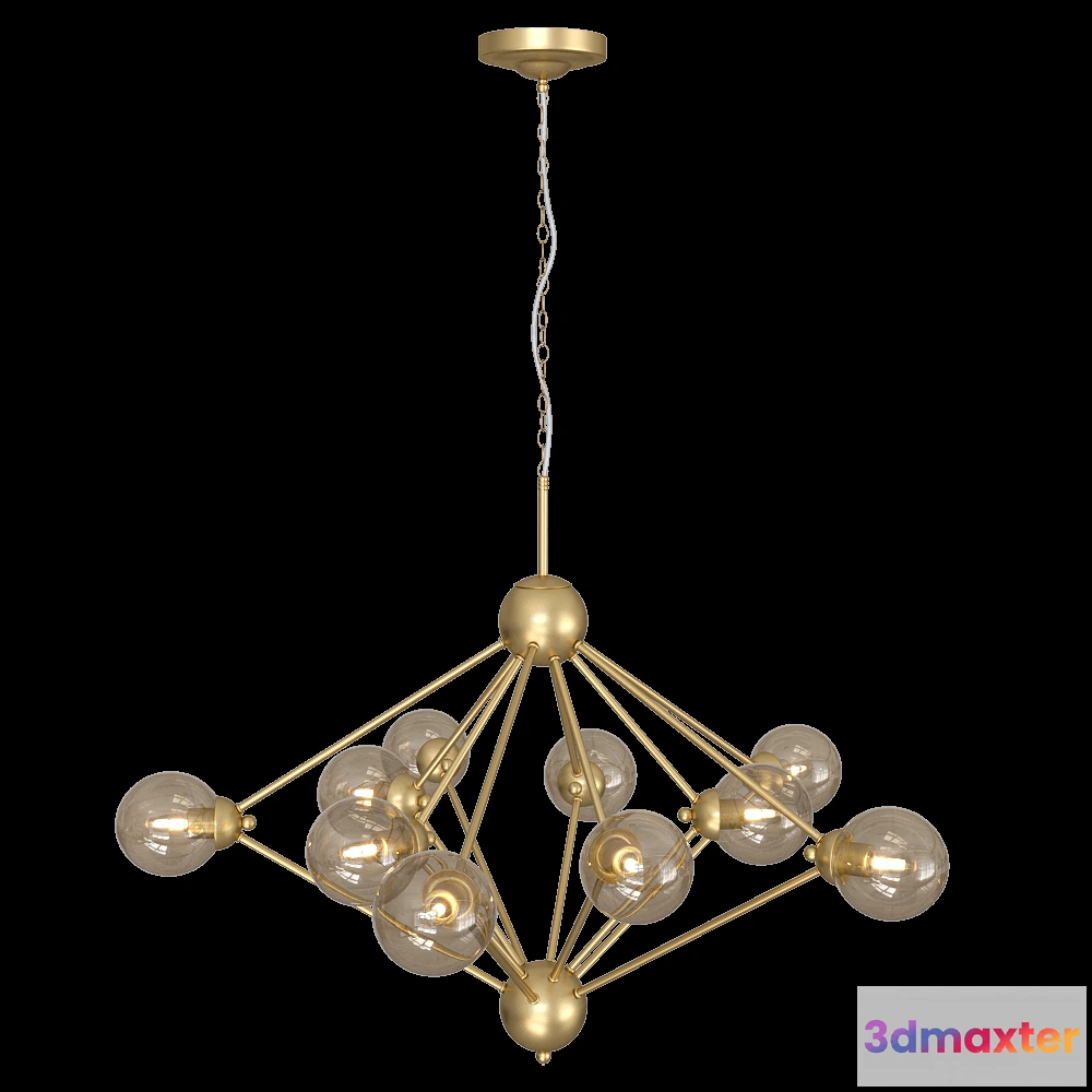 1647702 - CRYSTAL LUX - Chandelier Francisca SP10 Gold-Cognac 3D Max