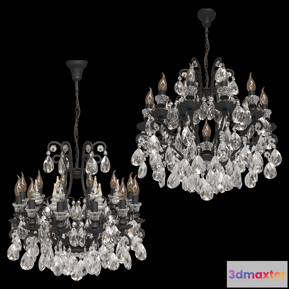 1647704 - CRYSTAL LUX - Chandelier Magnifico SP13 BlackTransparent 3D Max