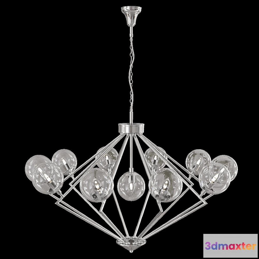 1647706 - CRYSTAL LUX - Chandelier Francisca SP11 Chrome-Transparente 3D Max