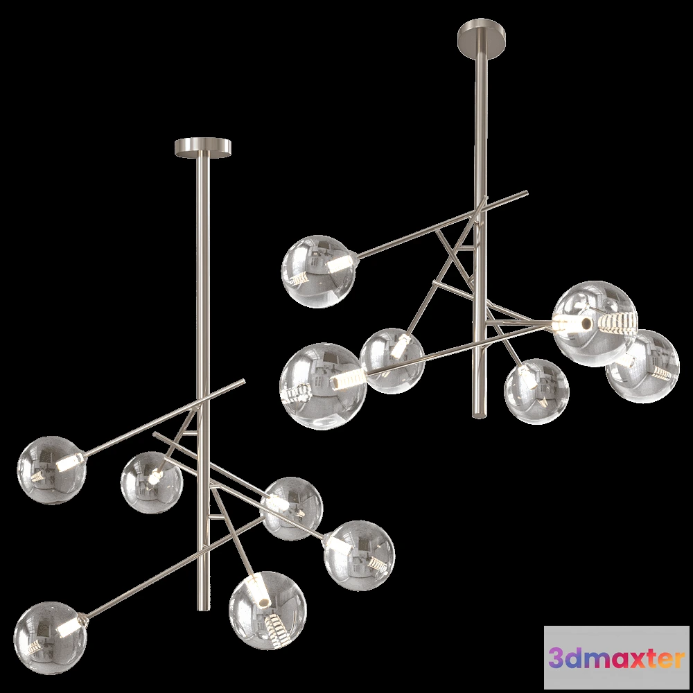 1647726 - CRYSTAL LUX - Chandelier Marcos SP6 Nickel 3D Max