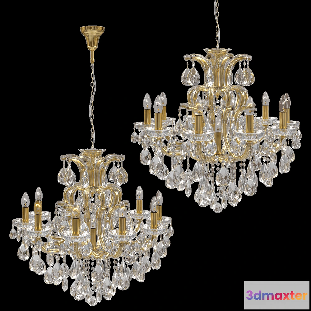 1647730 - CRYSTAL LUX - Chandelier Isabel SP11 GoldTransparent 3D Max