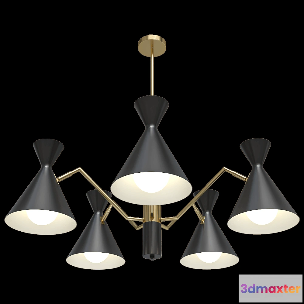 1647732 - CRYSTAL LUX - Chandelier Joven SP5 GoldBlackы 3D Max