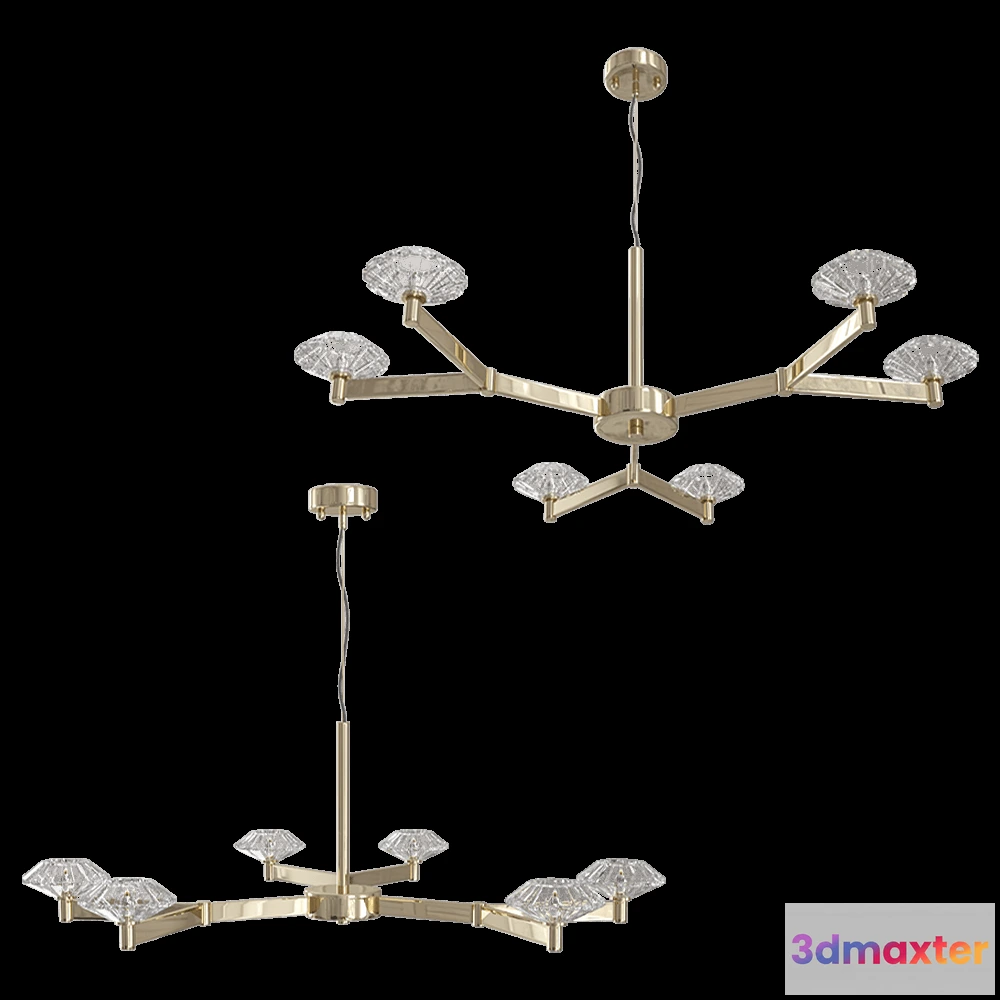 1647734 - CRYSTAL LUX - Chandelier Rebeca SP10 Gold 3D Max