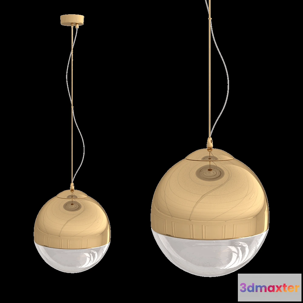 1647740 - CRYSTAL LUX - Pendant lamp Helado SP1 D300 Gold 3D Max