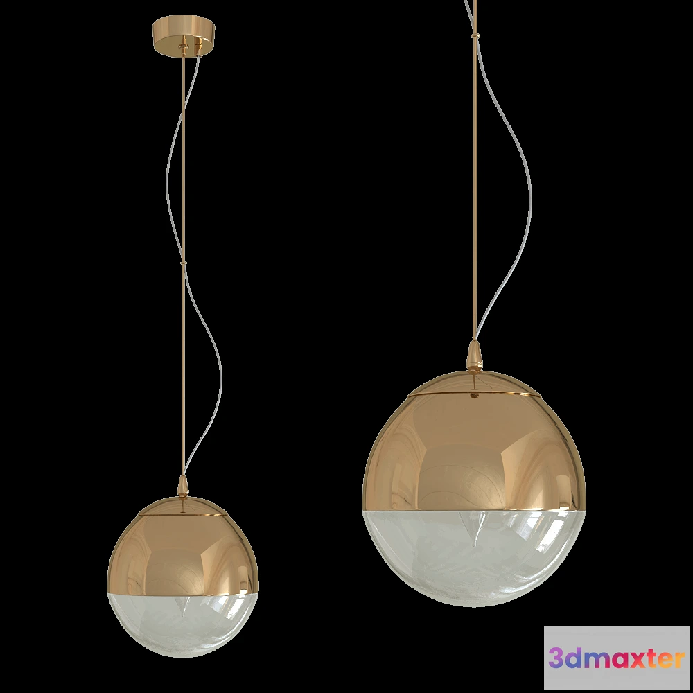 1647744 - CRYSTAL LUX - Pendant lamp Helado SP1 D200 Gold 3D Max