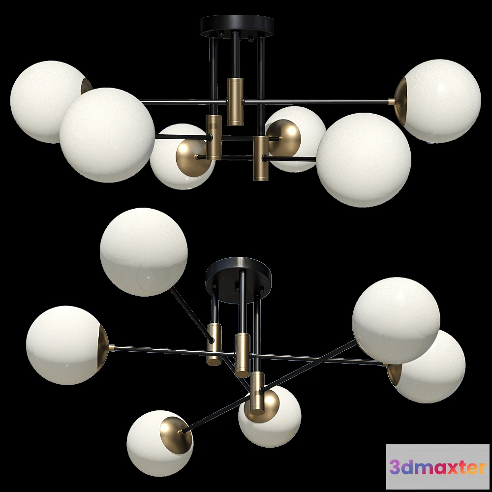 1647754 - CRYSTAL LUX - Ceiling lamp Fidel PL6 Black 3D Max