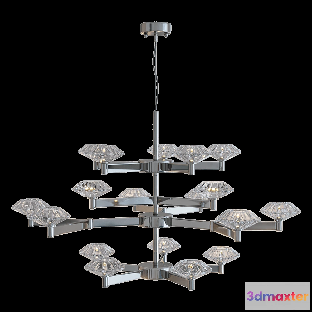 1647758 - CRYSTAL LUX - Chandelier Rebeca SP5+10+5 Nickel 3D Max