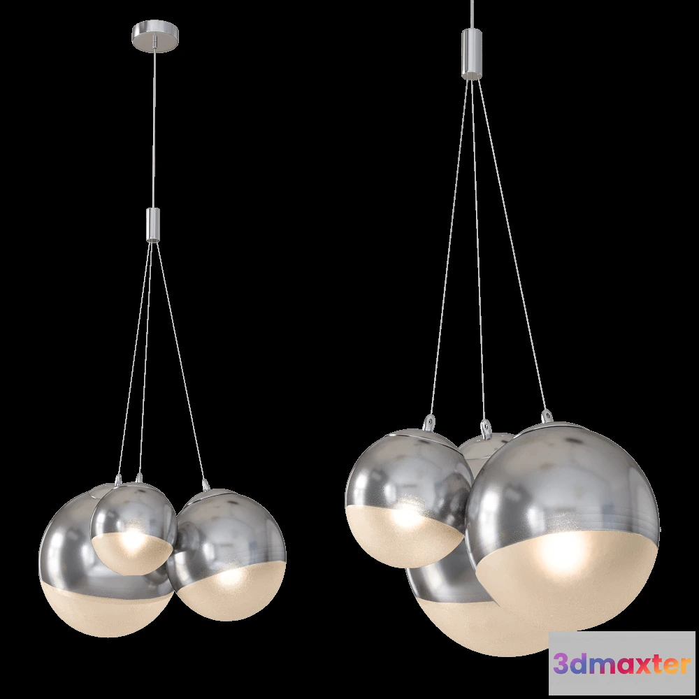 1647764 - CRYSTAL LUX - Pendant lamp Elche SP3 chrome 3D Max