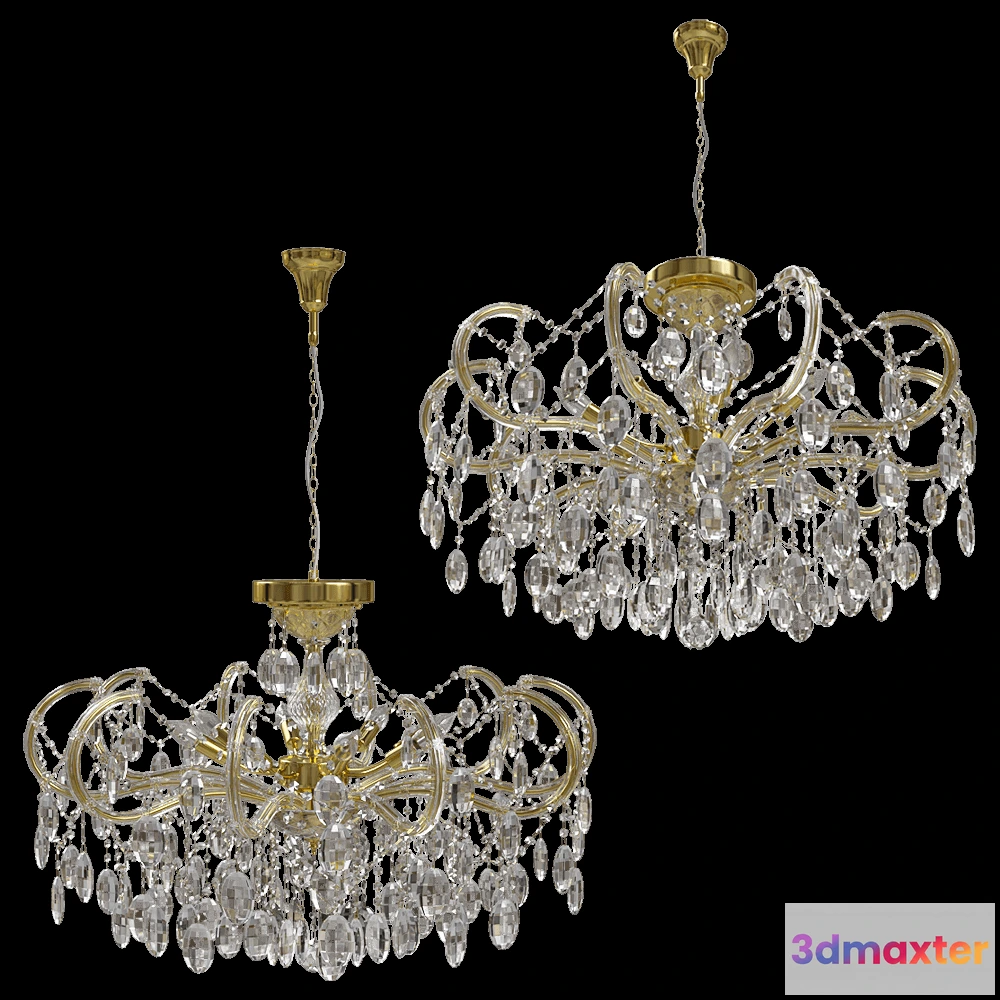 1647766 - CRYSTAL LUX - Chandelier Hollywood SP-PL10 Gold D1000 3D Max