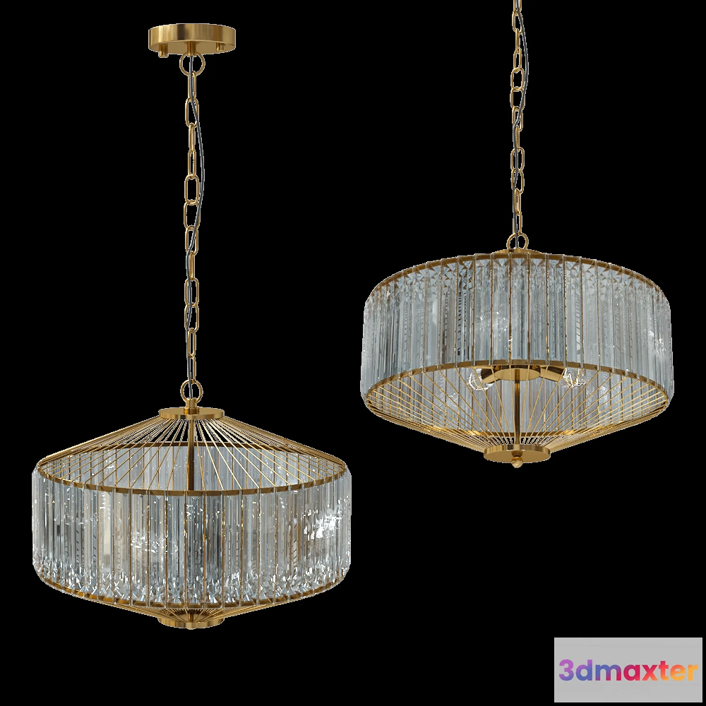 1647770 - CRYSTAL LUX - Chandelier Fiesta SP5 BrassTransparente 3D Max