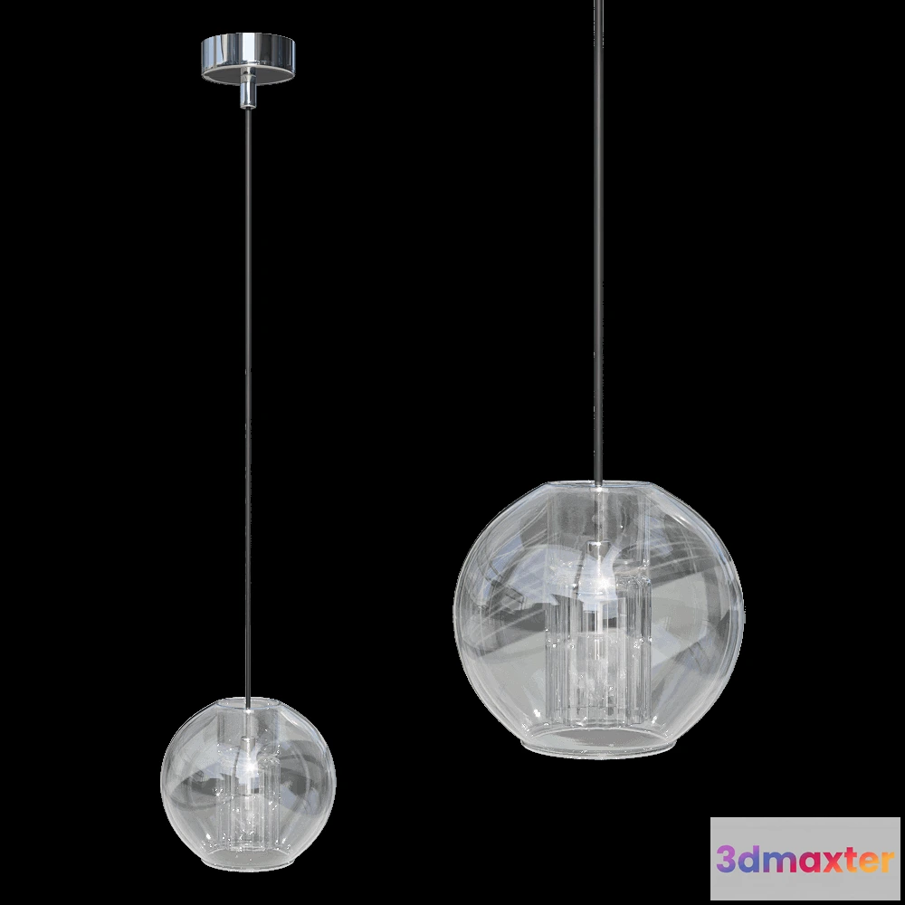 1647772 - CRYSTAL LUX - Pendant lamp Beleza SP1 B Chrome 3D Max
