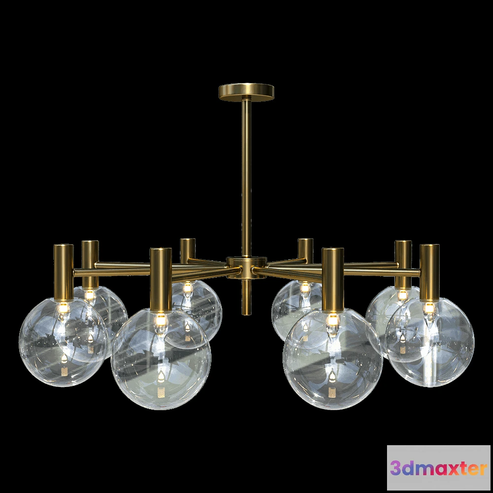 1647780 - CRYSTAL LUX - Chandelier Andres SP8 BronzeTransparente 3D Max