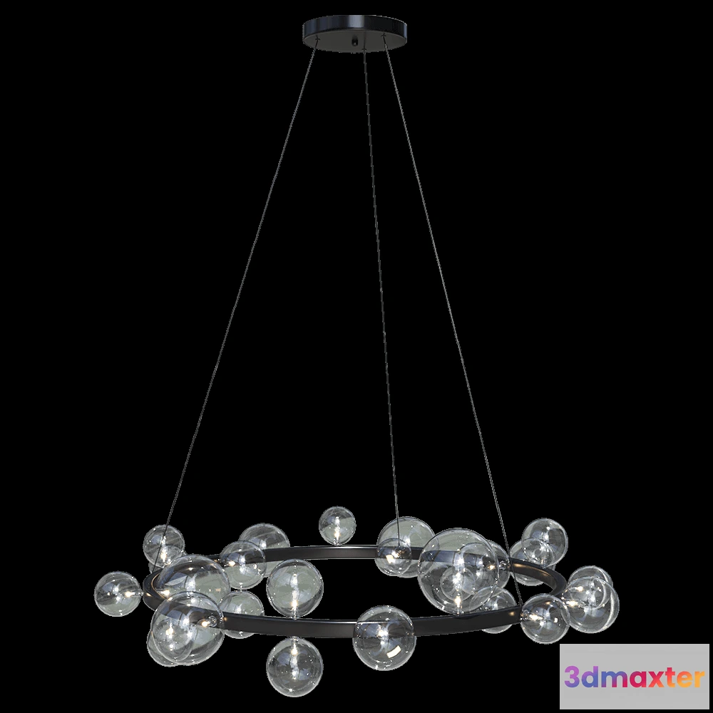 1647784 - CRYSTAL LUX - Chandelier Agata SP24 BlackTransparente 3D Max