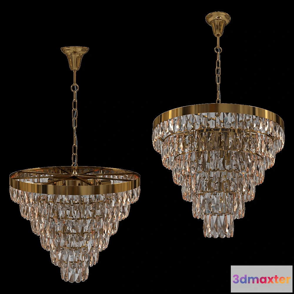 1647788 - CRYSTAL LUX - Chandelier Abigail SP-PL15 D620 GoldTransparent 3D Max