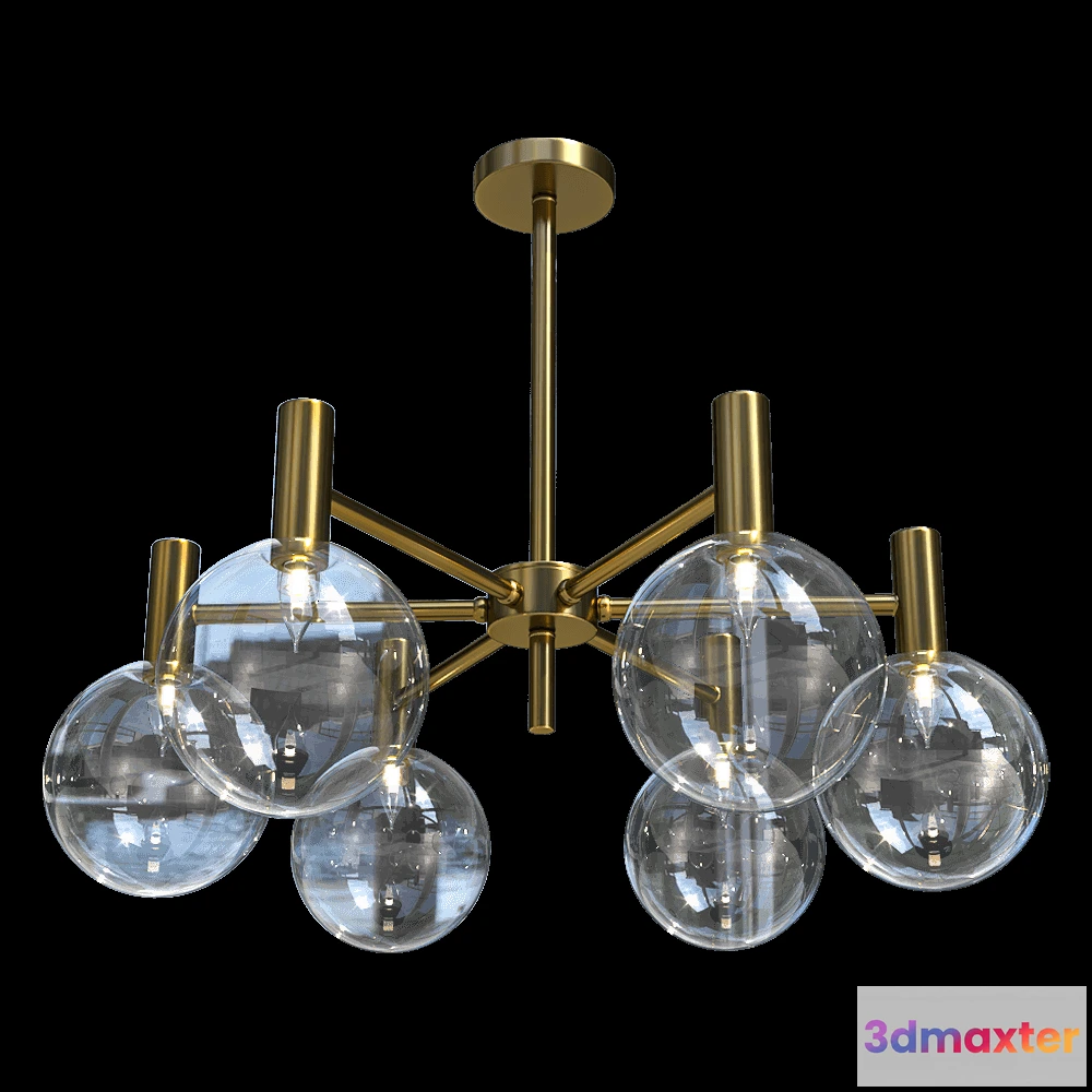 1647792 - CRYSTAL LUX - Chandelier Andres SP6 BronzeTransparente 3D Max